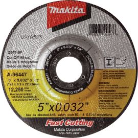Makita A-96447-25 5" x .032" x 7/8" Depressed Center Ultra Thin Cut-Off Wheel, Stainless, 25/pk