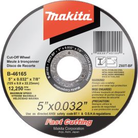 Makita B-46165-25 5" x .032" x 7/8" Ultra Thin Cut-Off Wheel, Stainless, 25/pk