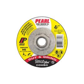 Pearl Abrasive DCWPLC45AH 4.5 Inch X.095 x 5/8 Inch-11 Thin Cut-Off Wheels Aluminum Oxide Slimcut Plus Combination Cut / Grind Type 27 Contaminate Free