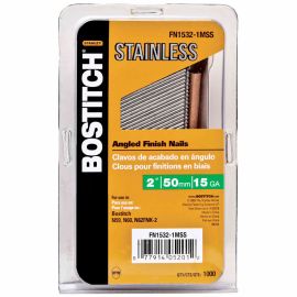 Bostitch FN1532-1MSS 2 Inch 15-Gauge FN Style Stainless Steel Angled Finish Nails 1,000-Qty. Bulk (5 Pack)