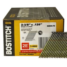 Bostitch S8DR-FH 28 Degree 2-3/8 Inch x 0.120 Galvanized Framing Nails 2000 QTY