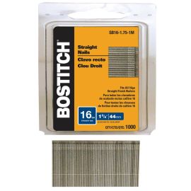 Bostitch SB16-1.75-1M 1-3/4 Inch 16-Gauge Straight Finish Nails 1,000-Qty Bulk (10 Pack)