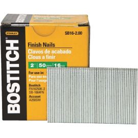 Bostitch SB16-2.00 2 Inch 16-Gauge Straight Finish Nails 2,500-Qty. Bulk (8 Pack)