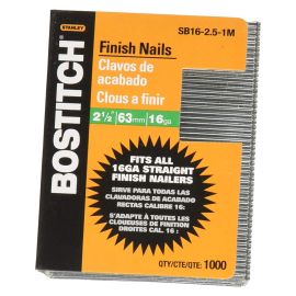 Bostitch SB16-2.5-1M 2-1/2-Inch-by-16-Gauge Bright Finish Nail 1,000-QTY Bulk (10 Pack)