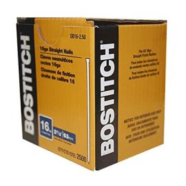 Bostitch SB16-2.50 2-1/2 Inch 16-Gauge Straight Finish Nails 2,500-Qty Bulk (8 Pack)