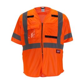 Milwaukee 48-73-5145 Class 3 High Visibility Orange Safety Vest - S/M