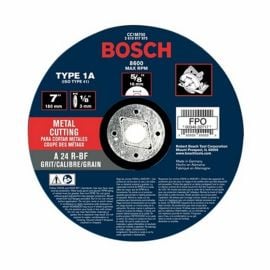 Bosch CC1M700 7 Inch x 1/8 Inch 7/8 Inch Arbor Type 1A (ISO 41) 24 Grit Metal Cutting Grinding Wheel - Pack of 25