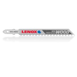 Lenox 1991407 T-Shank General Purpose Jig Saw Blade, 4 Inch x 3/8 Inch 6 TPI, 5-Pack
