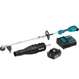 Makita XUX02SM1X3 18V LXT® Lithium-Ion Brushless Cordless Couple Shaft Power Head Kit w/ 13 Inch String Trimmer & Blower Attachments, with one battery (4.0Ah)