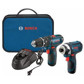 Bosch CLPK241-120 12V Max Cordless Lithium-Ion 3/8 Inch Hammer Drill & Impact Driver Combo Kit