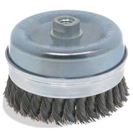 Pearl Abrasive CLWBB558E 871923 5 Inch x .020 Inch x 5/8 Inch-11 EXV™ Banded (Bridle) Knot Cup Tempered Wire Brush