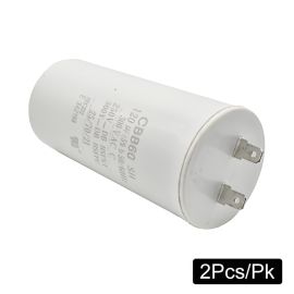 Superior Electric CMC7016-2PK 120 MFD +/-5% 50Hz/60Hz AC 300V Cylinder Motor Starting Capacitor with 8mm Mounting Thread (CBB60)