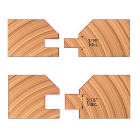 Freud UP191-IC 4-1/8 Inch x 1-1/16 Inch - 1-3/16 Inch x 1-1/4 Inch V-Paneling Cutter Sets
