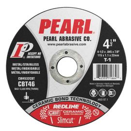 Pearl Abrasive DCW05CBT 5 x .045 x 7/8 Slimcut Redline™ CBT™ Ceramic Bond Technology T-27 Thin Cut-Off Wheels, CBT46
