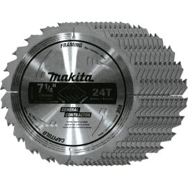 Makita D-45989-10 7-1/4" 24T Carbide-Tipped Framing Blade, General Contractor, 10/pk