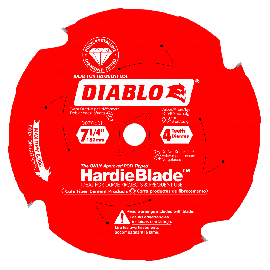 Freud D0704DH Diablo 7-1/4-Inch-by-4-Tooth Polycrystalline Diamond Tipped TCG Hardie Fiber Cement Saw Blade with 5/8-Inch Arbor