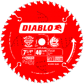 Freud D0740X Diablo 7-1/4 Inch x 40-Tooth Carded ATB Finishing Blade