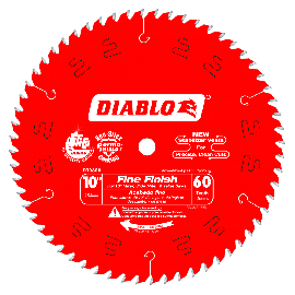 Freud D1060X Diablo 10 Inch x 60-Tooth 5/8 Inch Arbor Carded ATB Anti-Vibration Fine Finish Crosscut Blade