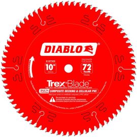 Freud D1072CD Diablo 10 Inch X 72 Tooth Composite Material / Plastics Trexblade