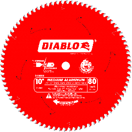 Freud D1080N Diablo 10 Inch 80 Tooth TCG Non-Ferrous Metal and Plastic Cutting Saw Blade