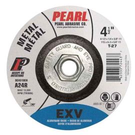 Pearl Abrasive DC4505EH- 4-1/2 Inch x 1/8 Inch x 5/8 Inch-11 Depressed Center Grinding Wheel, Type 27, Aluminum Oxide