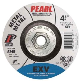 Pearl Abrasive DC4510E- 4-1/2 Inch x 1/4 Inch x 7/8 Inch Depressed Center Grinding Wheel, Type 27, Aluminum Oxide