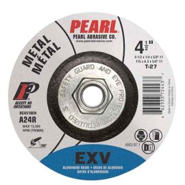 Pearl Abrasive DC4510EH 4-1/2 x 1/4 x 5/8-11 Aluminum Oxide EXV™ Type 27 Depressed Center Grinding Wheels 