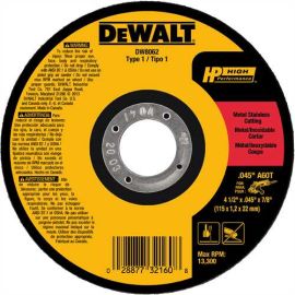 Dewalt DW8062 4-1/2 Inch X.045x7/8 Inch Metal Thin Cut-Off Wh