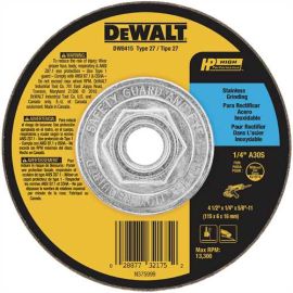 Dewalt DW8415 4-1/2 Inch X1/4 Inch X5/8 Inch -11 Stainless Stl Grd Wh Bulk (10 Pack)