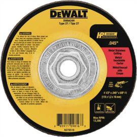 Dewalt DW8424H 4-1/2 Inch X.045 Inch X5/8 Inch -11 Hp Cutoff Wheel Bulk (10 Pack)