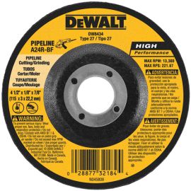 Dewalt DW8434 4-1/2 Inch X1/8 Inch X7/8 Inch Pipeliner Cut/Grind Wh
