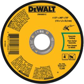 Dewalt DWA8051C 4-1/2 Inch X .045 Inch X 7/8 Inch Masonry Cut-Off Wheel Bulk (25 Pack)