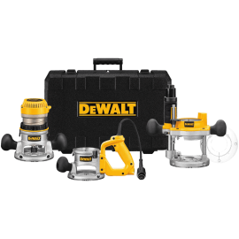 Dewalt DW618B3 2-1/4 Maximum Hp Electronic Vs Router Combo Kit With Fixed, Plunge And D-Handle Bases