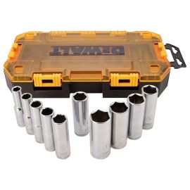 Dewalt DWMT73814  Tough Box Tool Kit, Sae 1/2 Inch Drive Deep Socket Set