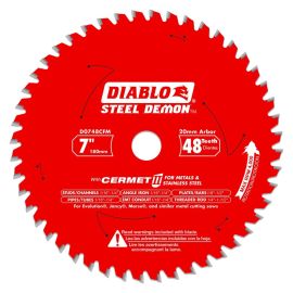 Freud D0748CFM Diablo 7 in. x 48 Tooth Cermet II Saw Blade for Metals and Stainless Steel