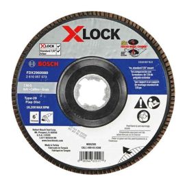 Bosch FDX2960080 6 Inch X-LOCK Arbor Type 29 80 Grit Flap Disc - 10 Pieces