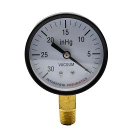 Interstate Pneumatics G2024-030V Vaccum Pressure Gauge 30 HG 2 -1/2 Inch Diameter 1/4 Inch NPT Bottom Mount