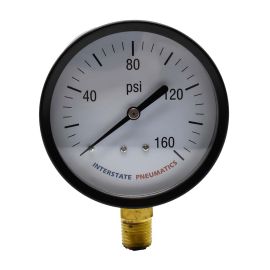 Interstate Pneumatics G2032-160 Pressure Gauge 160 PSI 3 Inch Diameter 1/4 Inch NPT Bottom Mount