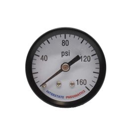 Interstate Pneumatics G2101-160 Pressure Gauge 160 PSI 1 -1/2 Inch Diameter 1/8 Inch NPT Rear Mount