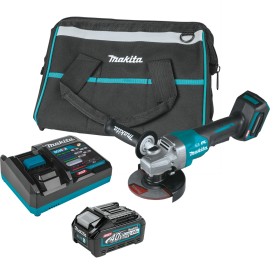 Makita GAG03M1 40V Max XGT Brushless Lithium-Ion 4-1/2 in./5 in. Cordless Paddle Switch Angle Grinder Kit with Electric Brake (4 Ah)