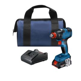 Bosch GDX18V-1800B12 18V EC Brushless 1/4 Inch and 1/2 Inch Two-in-One Bit/Socket Impact Driver Kit with 2.0 Ah SlimPack Battery