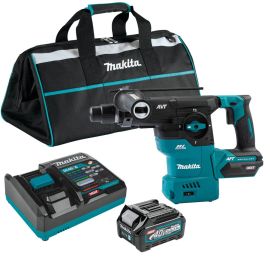 Makita GRH08M1 40V max XGT Brushless Cordless 1-3/16 inch AVT Rotary Hammer Kit, accepts SDS-PLUS bits, AFT, AWS Capable, bag, with one battery (4.0Ah)