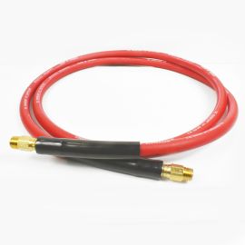 Interstate Pneumatics HA44-06ES 1/4 Inch x 6  ft Red Rhino Rubber Hose WP 300 PSI (1/4 Inch Male Swivel Barb Connector)