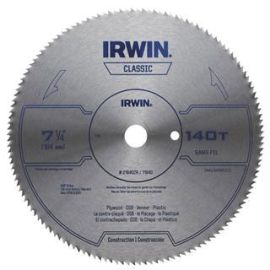 Irwin 11840 Saw Blade 7-1/4 Inch 140t Plywood/Osb/Veneer/ Bulk (5 Pack)