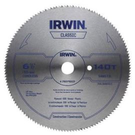 Irwin 11820ZR Saw Blade 6-1/2 Inch 140t Plywood/Obs/Veneer/ Bulk (5 Pack)