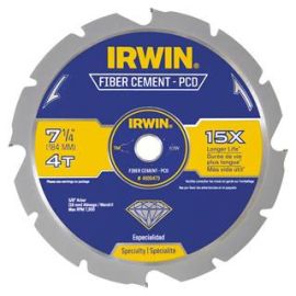 Irwin 4935473 Saw Blade 7-1/4 Inch 4t Pcd Fiber Cement