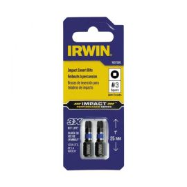IRWIN IWAF31SQ32 Impact Performance Series™ #3 SAE Black Oxide Square Recess Bits - Pack of 5 (10 Pieces)