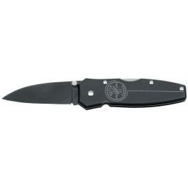 Klein Tools 44001-BLK Pocket Knife, Lockback, Black Aluminum, 2-1/2 Inch SS Drop Point Blade