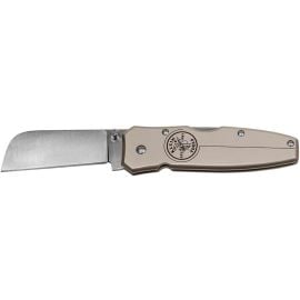 Klein Tools 44007 Pocket Knife, Lockback, Silver Aluminum, 2-1/2 Inch SS Coping Blade