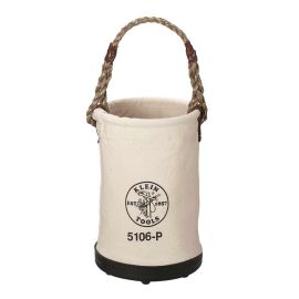 Klein Tools 5106P Bucket, No. 6 Canvas, Straight-Wall, Two Pockets